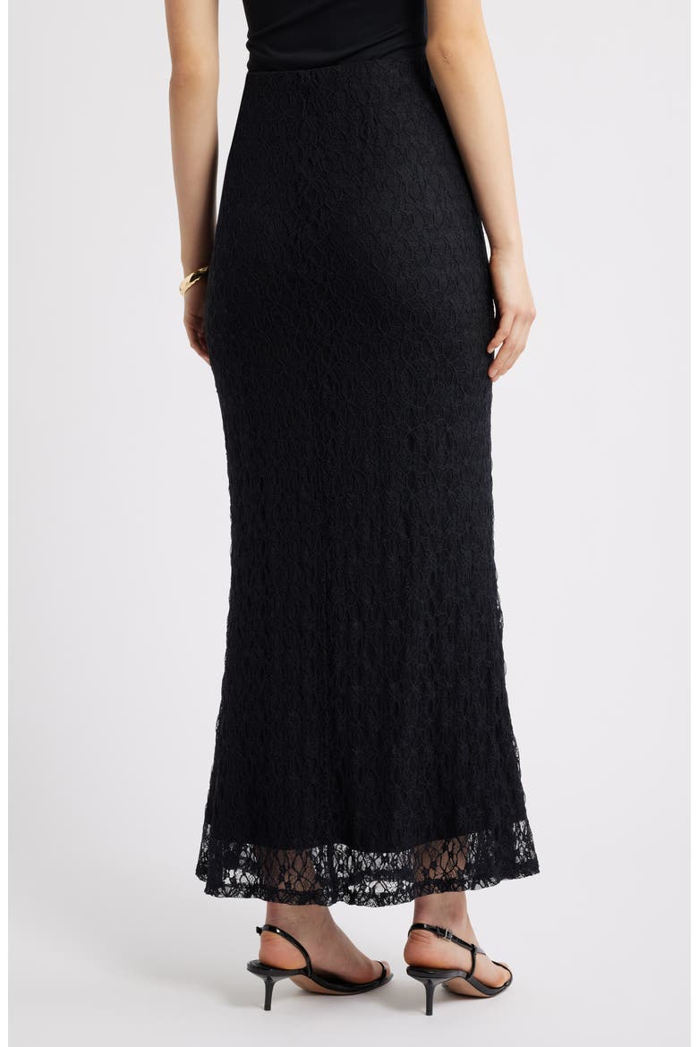 Sheer Lace Maxi Skirt, Alternate, color, BLACK