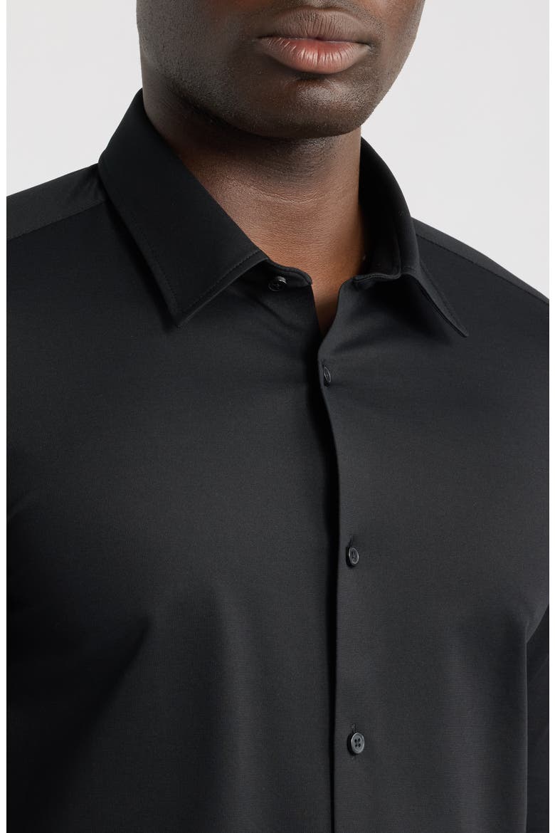 Roan Slim Fit Performance Button-Up Shirt, Alternate, color, BLACK
