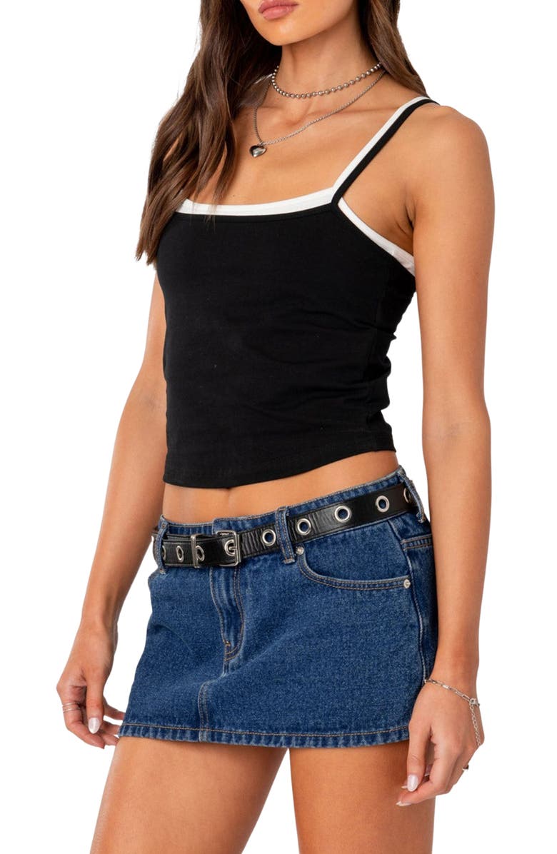 EDIKTED Layered Camisole, Alternate, color, Black-And-White