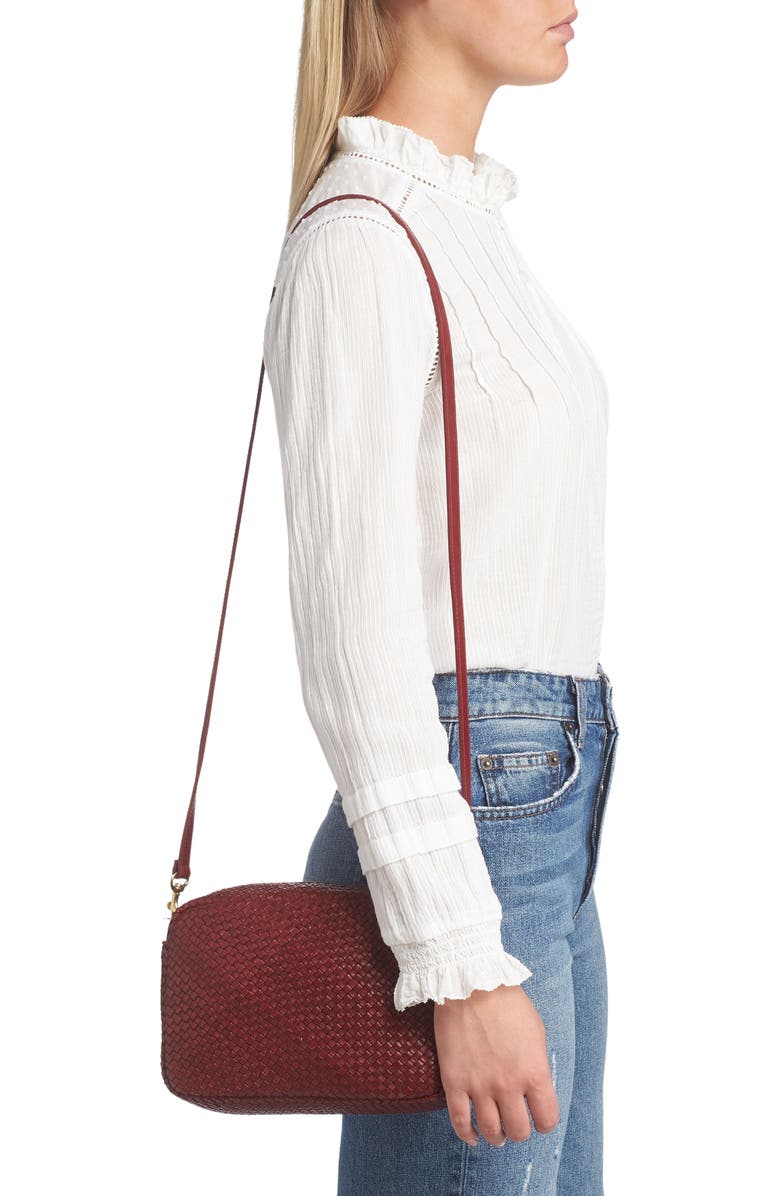 Clare V. Marisol Woven Leather Crossbody Bag, Alternate, color,