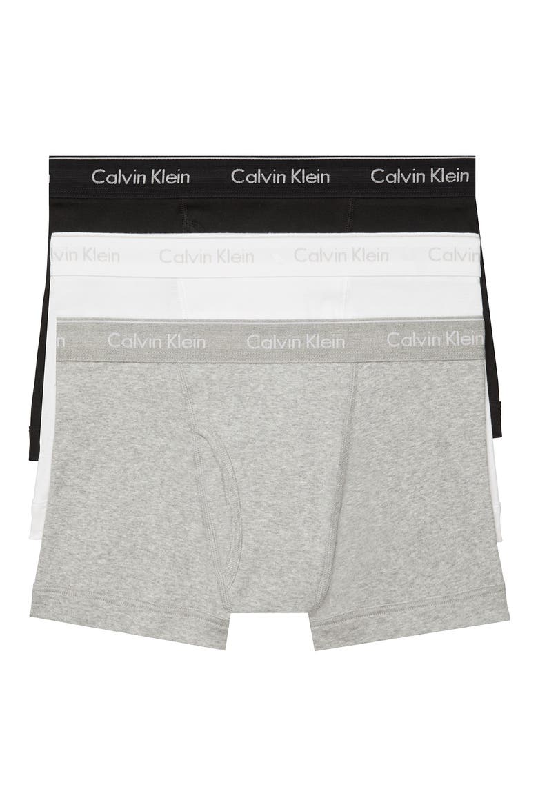 Classics 3-Pack Cotton Trunks, Main, color, HEATHER GREY/ WHITE/ BLACK