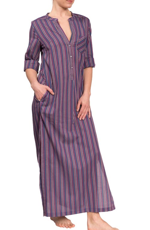 Everyday Ritual Tracey Cotton Caftan In Purple Grey