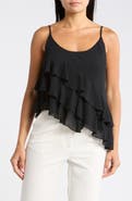 Leith Ruffle Asymmetrical Chiffon Cami