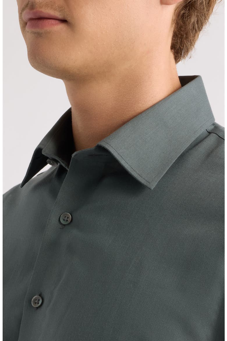 Cotton Blend Flannel Shirt, Alternate, color, GREEN URBAN