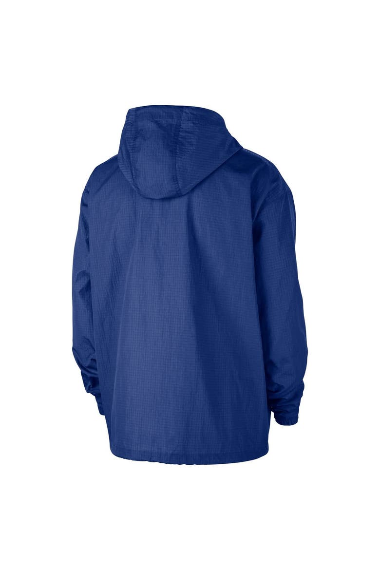 Men's Nike  Royal Golden State Warriors Courtside Premium Club Anorak Quarter-Zip Hoodie Jacket, Alternate, color, Royal