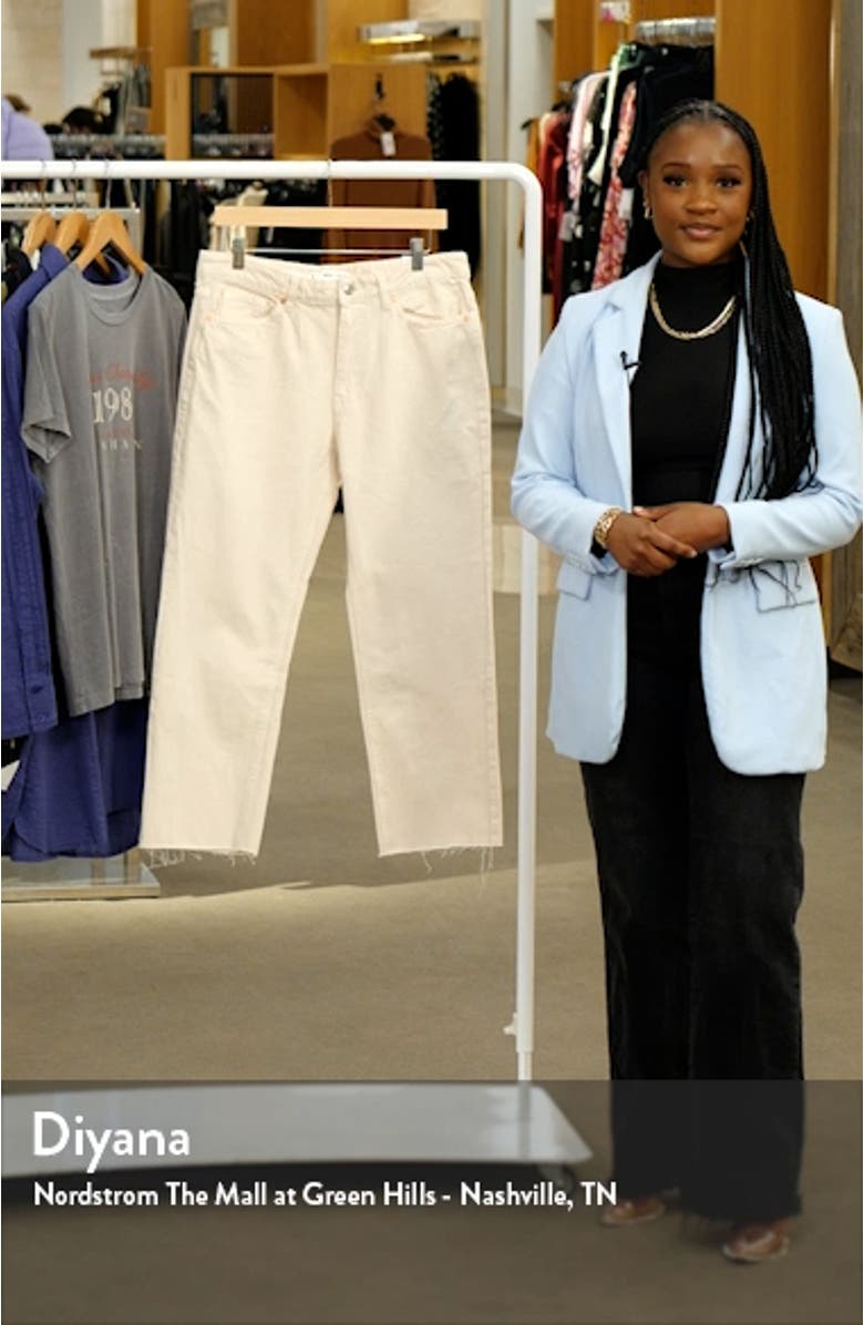 Raw Hem Crop Straight Leg Jeans, sales video thumbnail