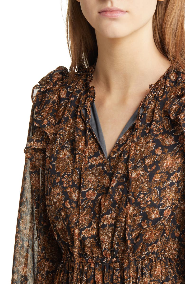 MOON RIVER Floral Long Sleeve Dress, Alternate, color, 