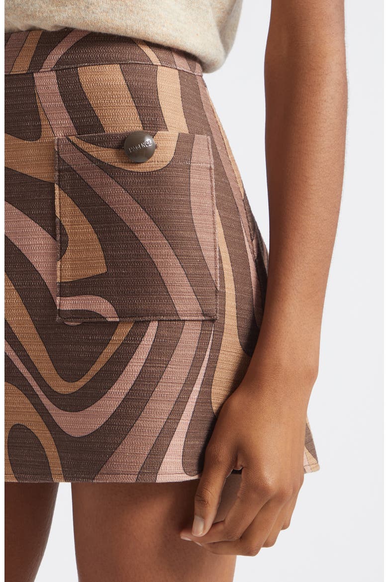 Cyra Low Rise Miniskirt, Alternate, color, SEPIA BROWN MULTI ABSTRACT