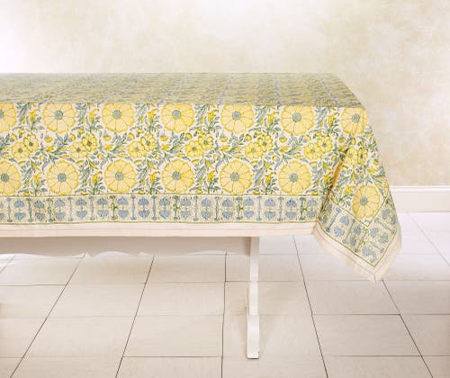Sustainable Threads Hand Block Printed Tablecloth In Green