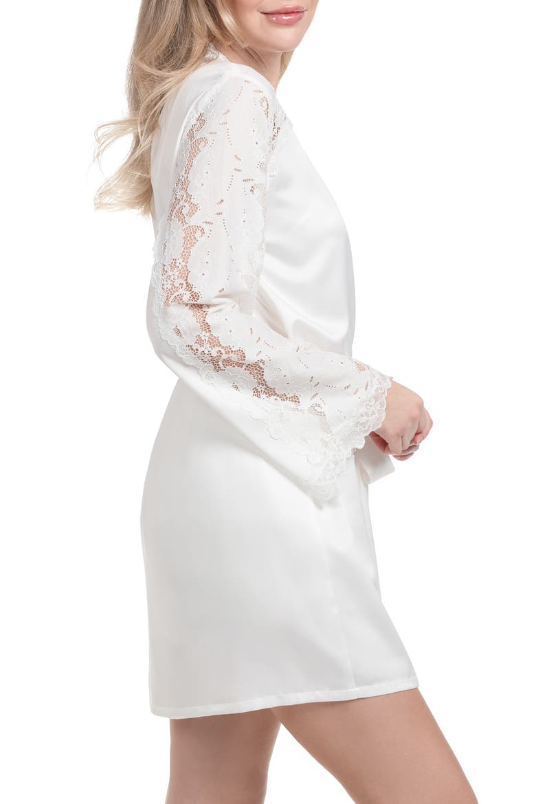 Shyla Embroidered Lace Satin Wrap, Alternate, color, IVORY