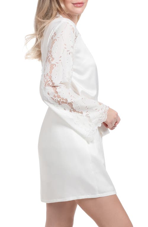 In Bloom By Jonquil Shyla Embroidered Lace Satin Wrap In Ivory