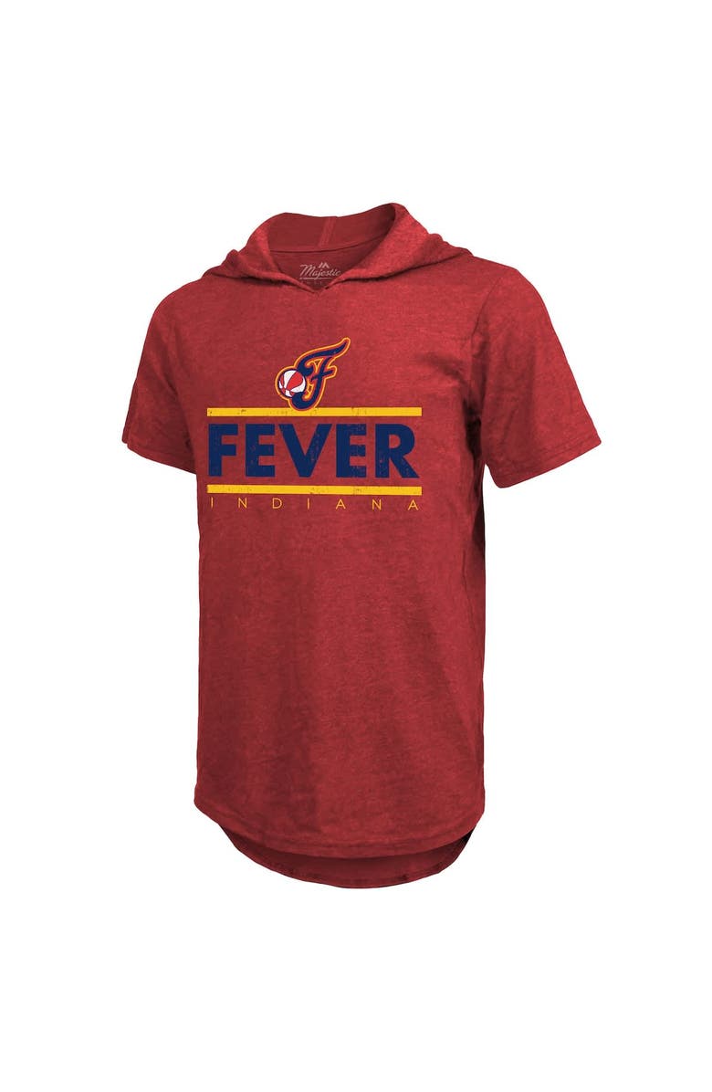 Majestic Threads Unisex Majestic Threads Red Indiana Fever Sideline Tri-Blend Hoodie T-Shirt, Alternate, color, Red