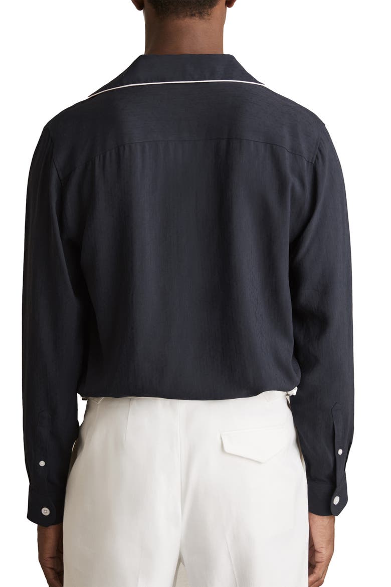 Josh Piped Button-Up Shirt, Alternate, color, NAVY