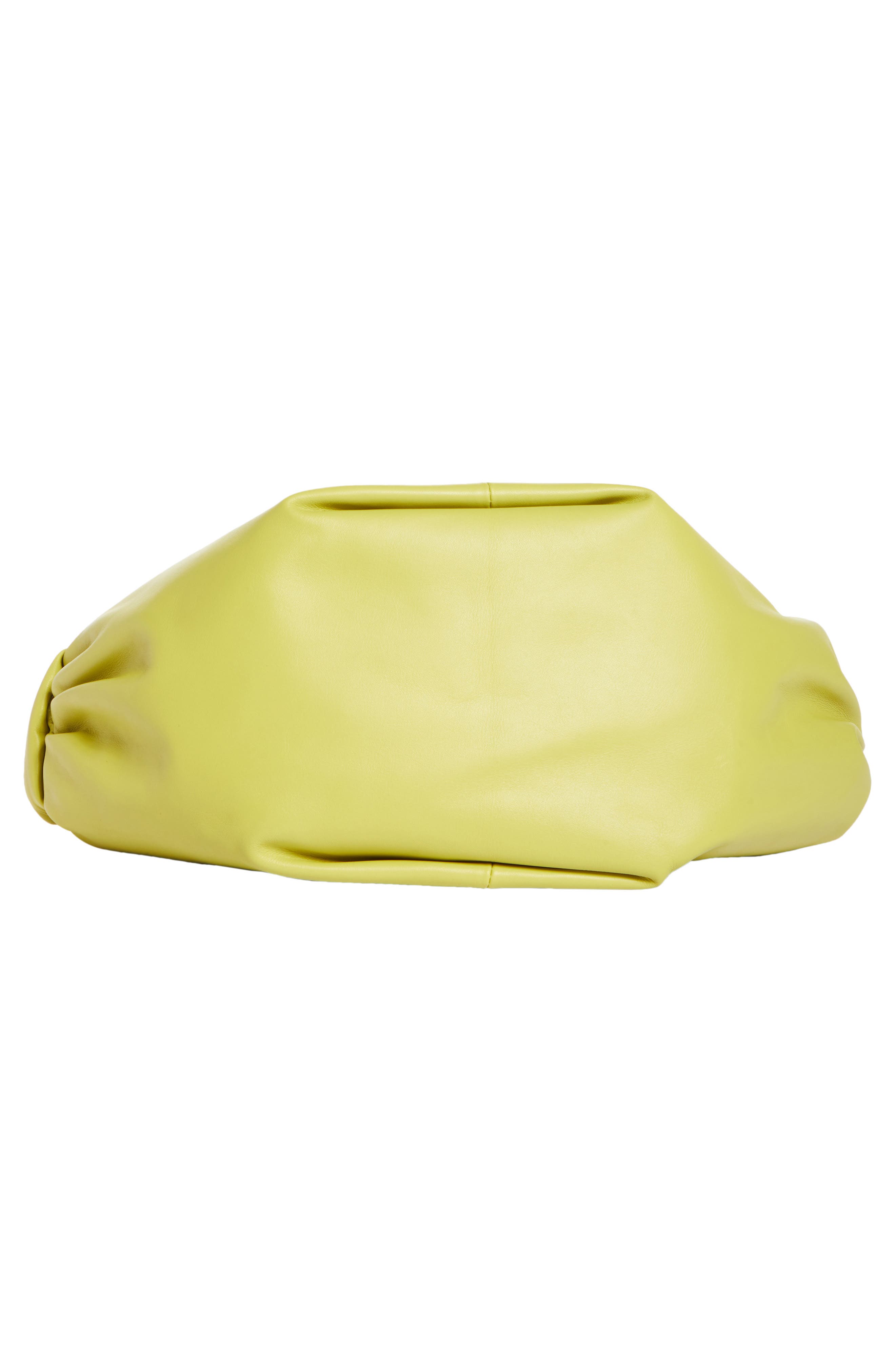 Mini Leather Hobo, Alternate, color, KIWI/ GOLD