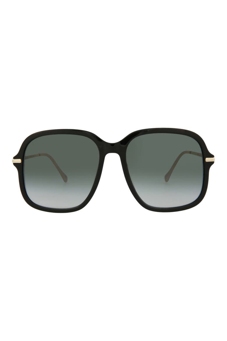 57mm Oversize Square Sunglasses, Main, color, BLACK GOLD