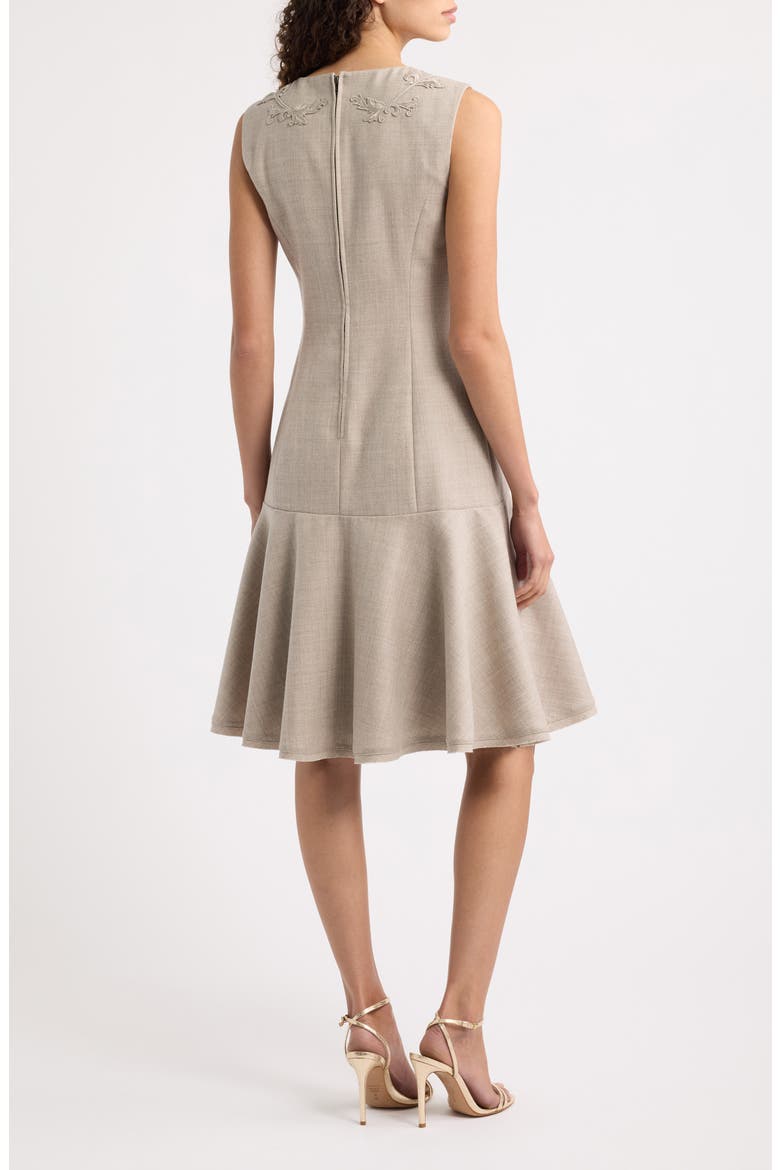 Tate Embroidered Wool Dress, Alternate, color, OAT