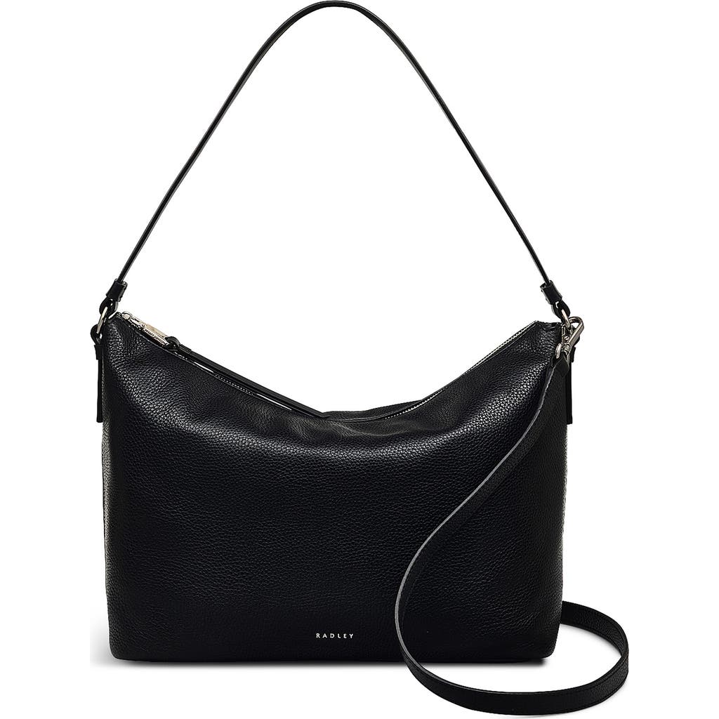 Radley Bella Medium Pebbled Leather Shoulder Bag In Black
