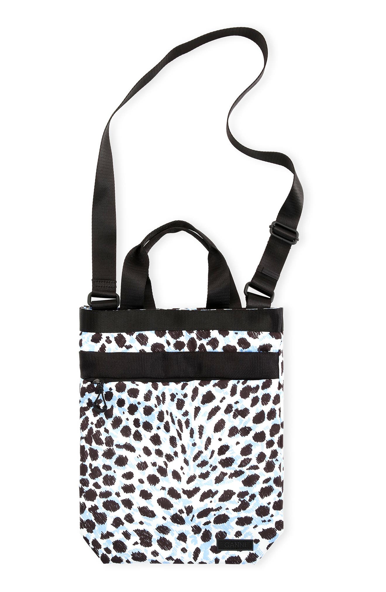 Ganni Recycled Tech Medium Tote, Main, color, 