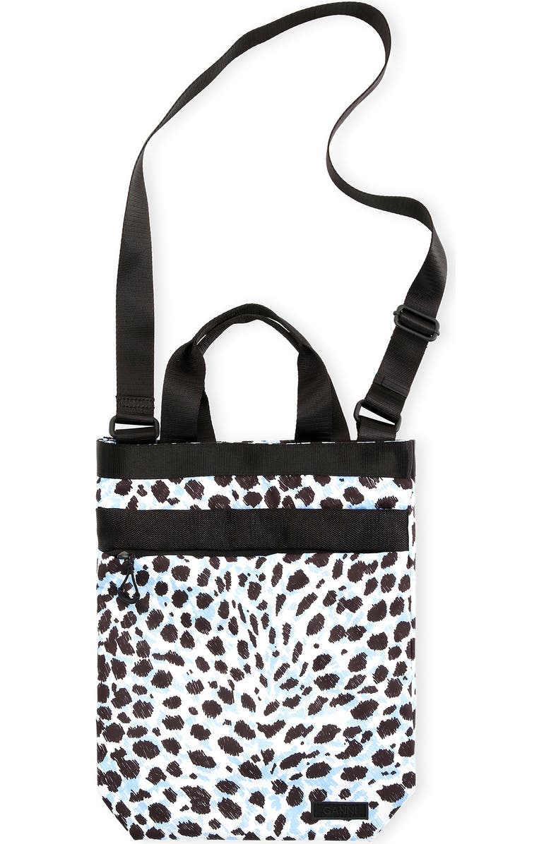 Ganni Recycled Tech Medium Tote, Main, color,