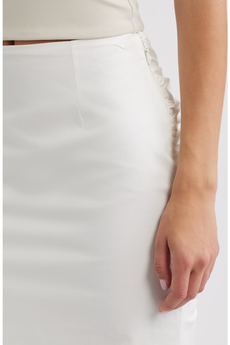 Lyra Ruched V-Back Evening Maxi Skirt, Alternate, color, WHITE