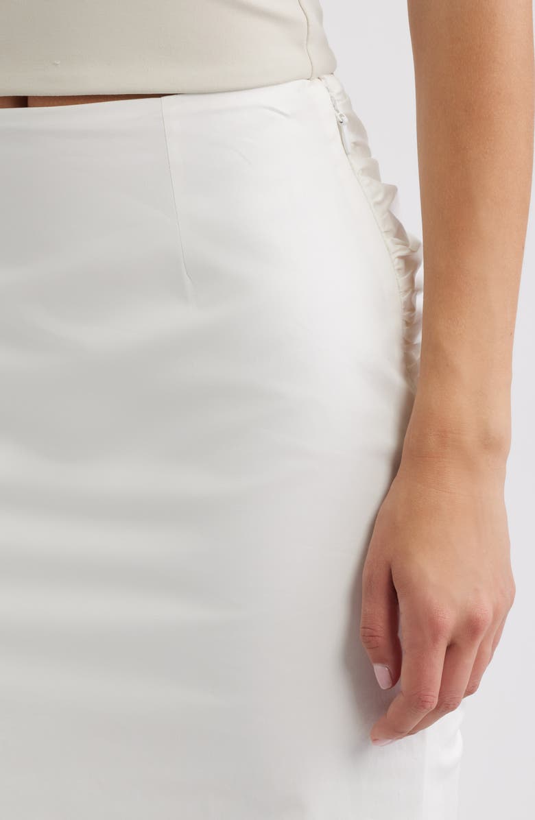 HOUSE OF CB Lyra Ruched V-Back Evening Maxi Skirt, Alternate, color, White