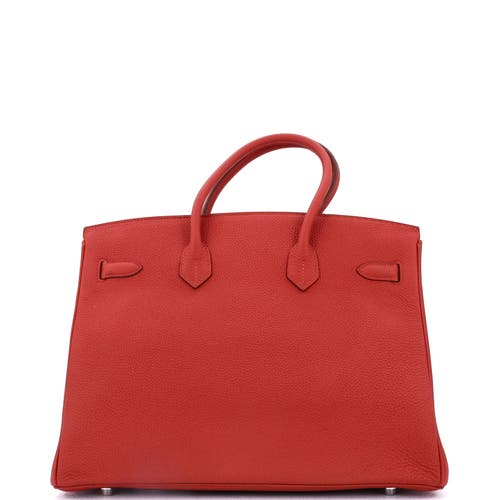 Pre-owned Hermes Hermes Birkin Handbag Red Togo With Palladium Hardware 35 In Red