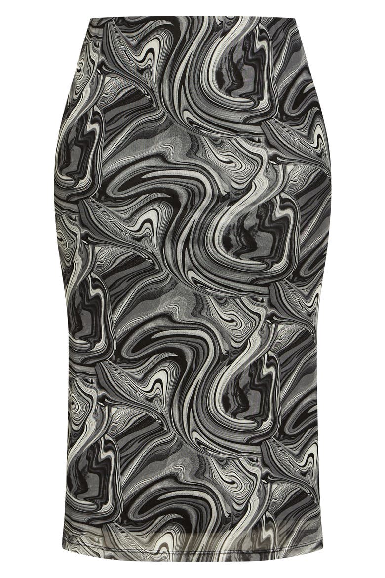 Aria Swirl Print Midi Skirt, Alternate, color, BLACK SWIRL