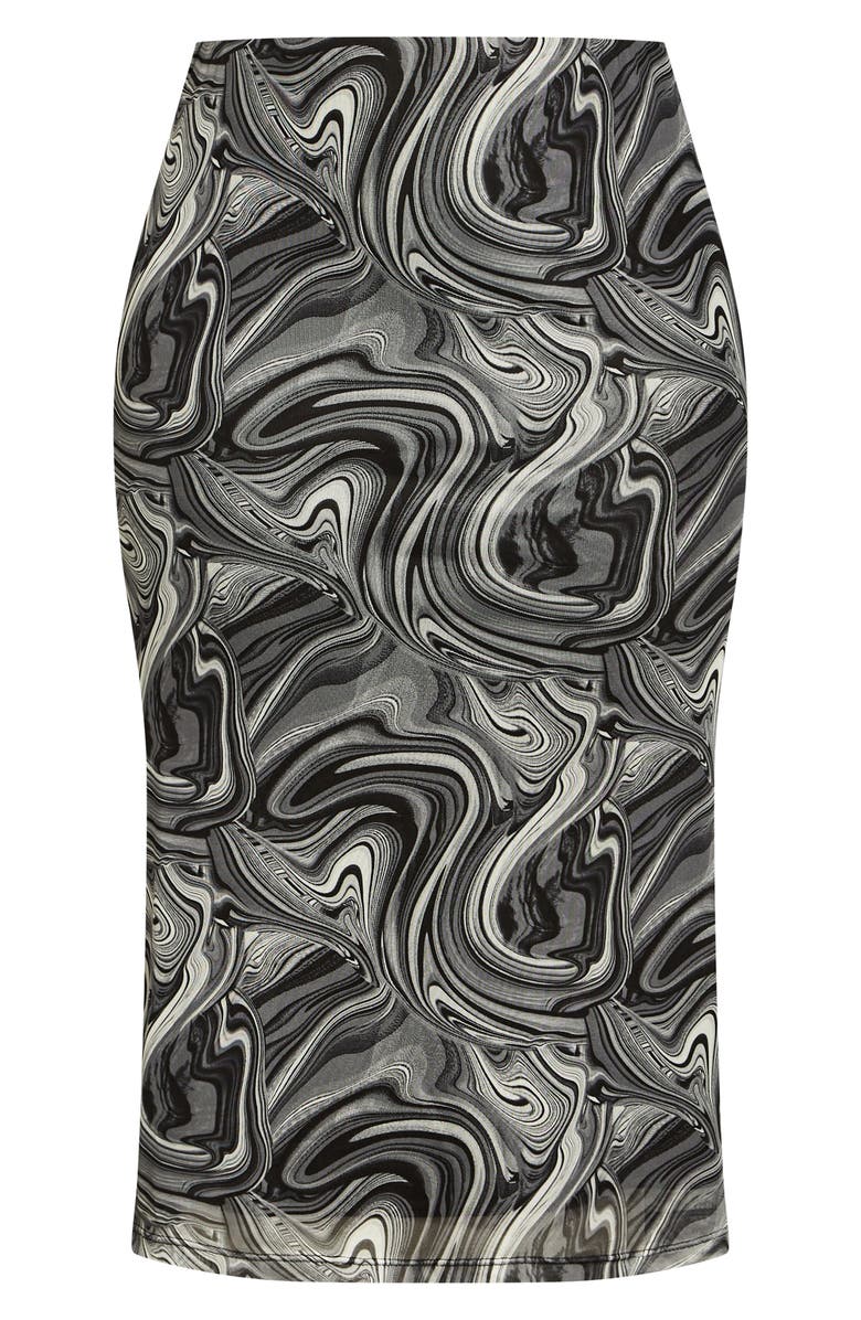City Chic Aria Swirl Print Midi Skirt, Alternate, color,