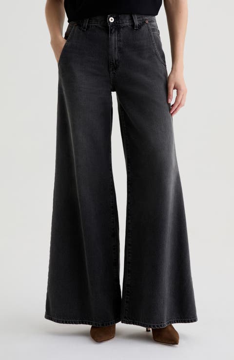 Posey Mid Rise Utlra Wide Leg Jeans (Overnight)