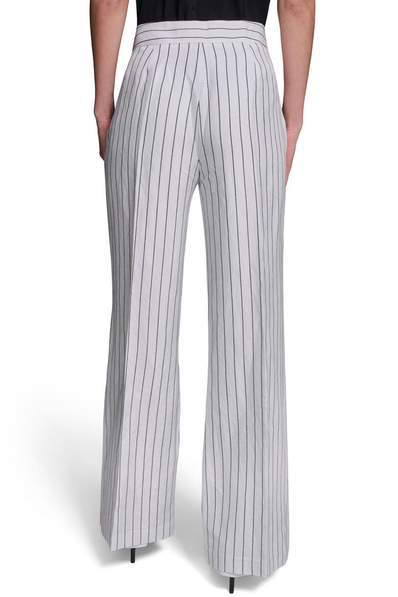 Stripe Linen Blend Sailor Pants, Alternate, color, SOFT WHITE/ BLACK