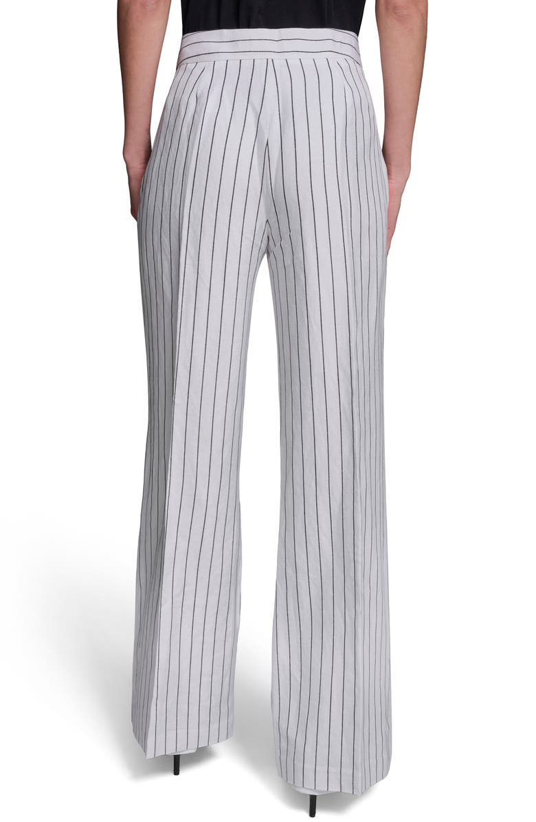 KARL LAGERFELD PARIS Stripe Linen Blend Sailor Pants, Alternate, color, 