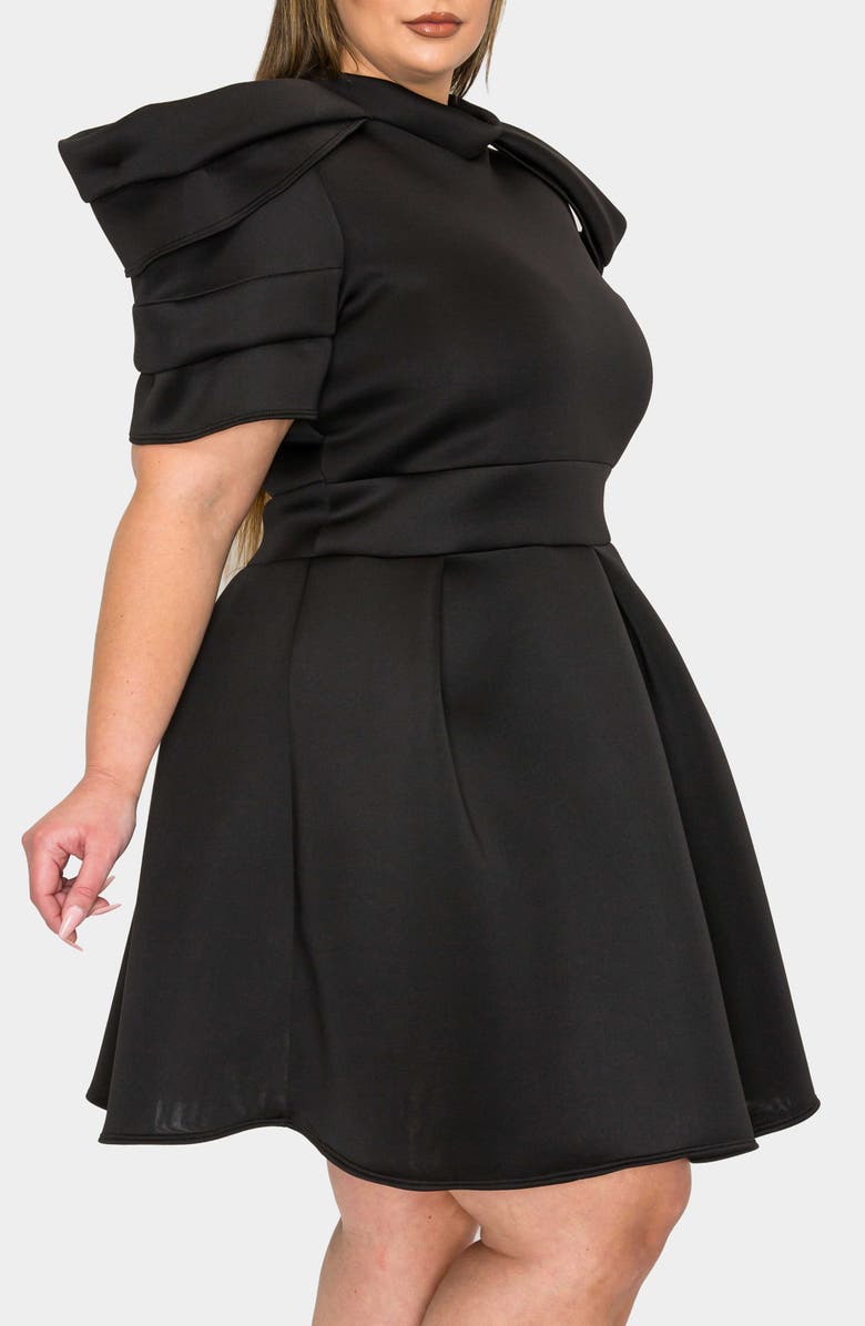 L I V D Karina Statement Stretch Neoprene Fit & Flare Dress, Alternate, color, Black