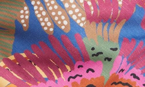Tahari Asl Tropical Print Satin Camisole In Wild Berry