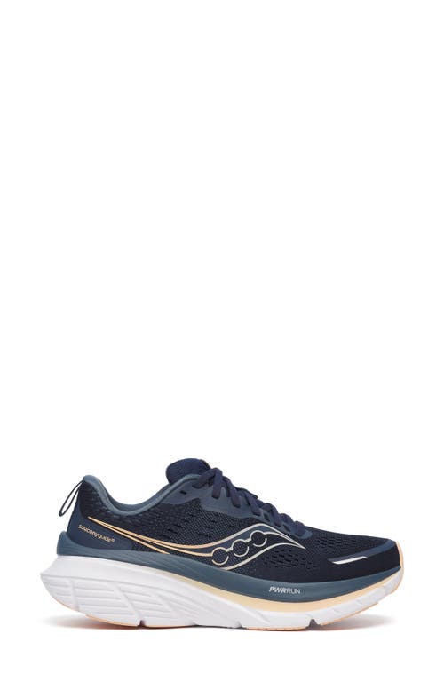 Saucony Guide 18 Running Shoe In Navy/apricot