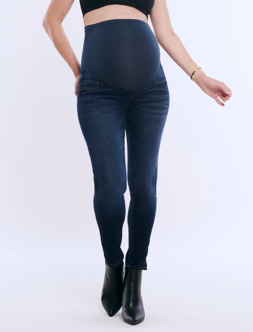 Motherhood Maternity Secret Fit Over The Belly Ankle Length Skinny Jeans In Dark Wash