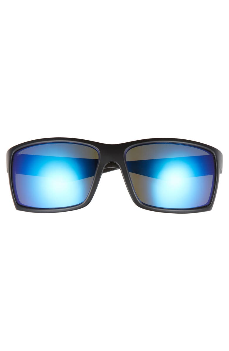 Costa Del Mar Reefton 65mm Polarized Sunglasses, Alternate, color, Blackout/ Blue Mirror