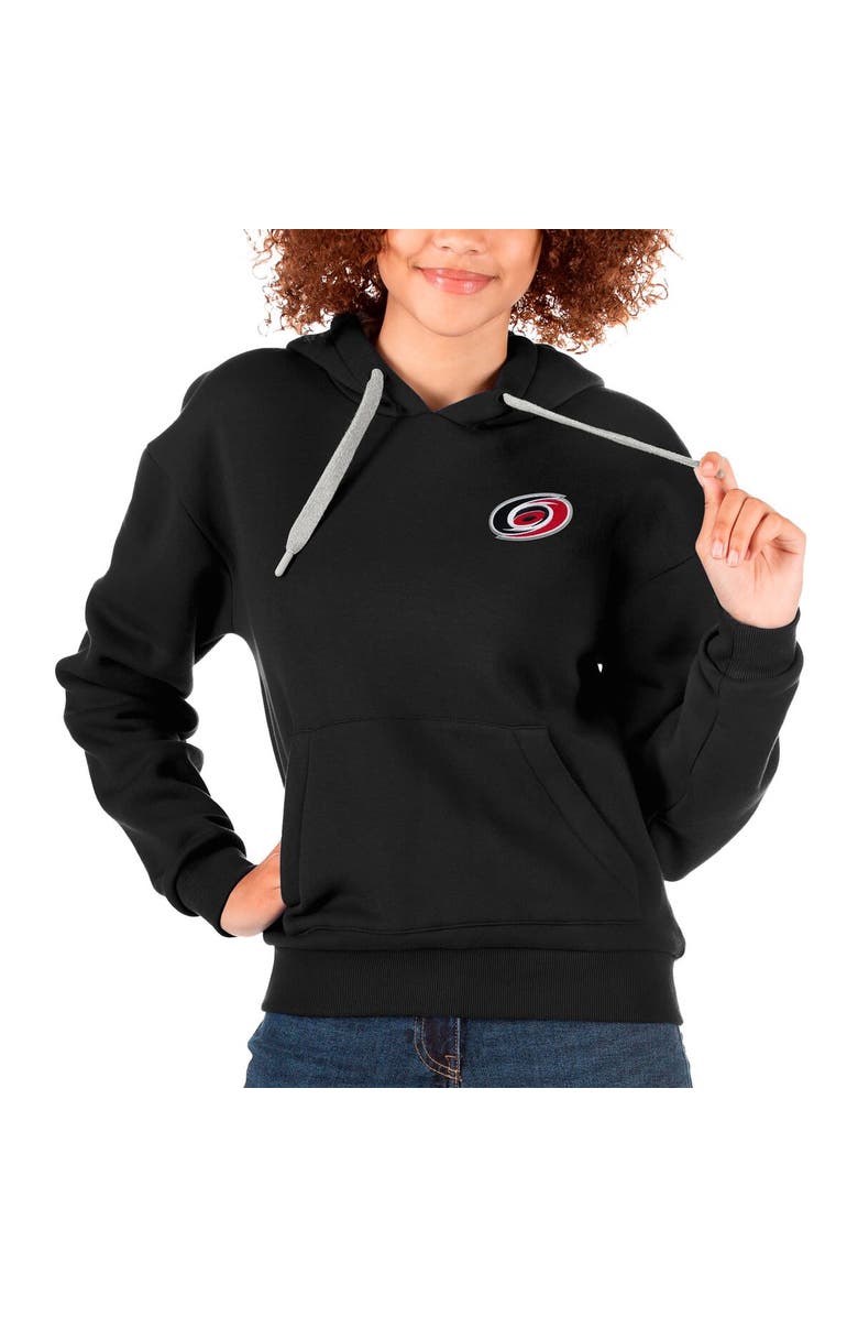 ANTIGUA Women's Antigua Black Carolina Hurricanes Primary Logo Victory Pullover Hoodie, Main, color, Black