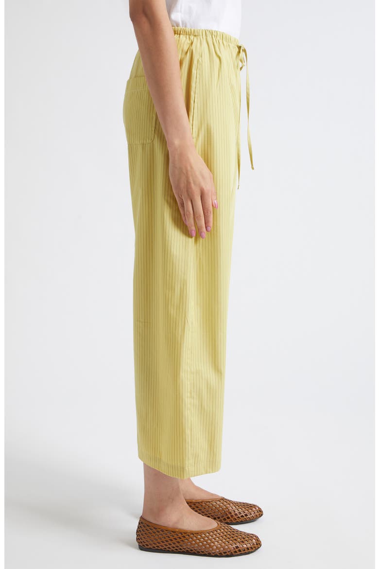 Yoshi Stripe Cotton Blend Drawstring Pants, Alternate, color, LEMON/ CHOCOLATE STRIPE