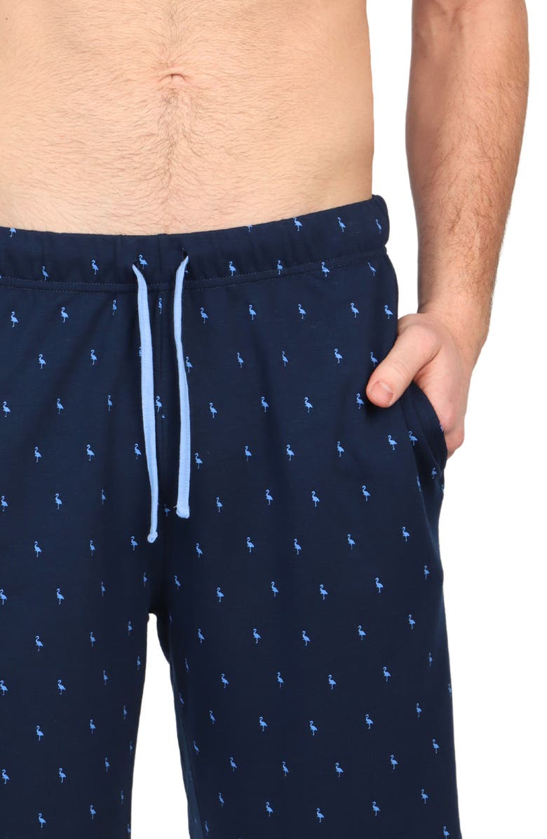 TailorByrd Byrd Print French Terry Shorts, Alternate, color, Navy