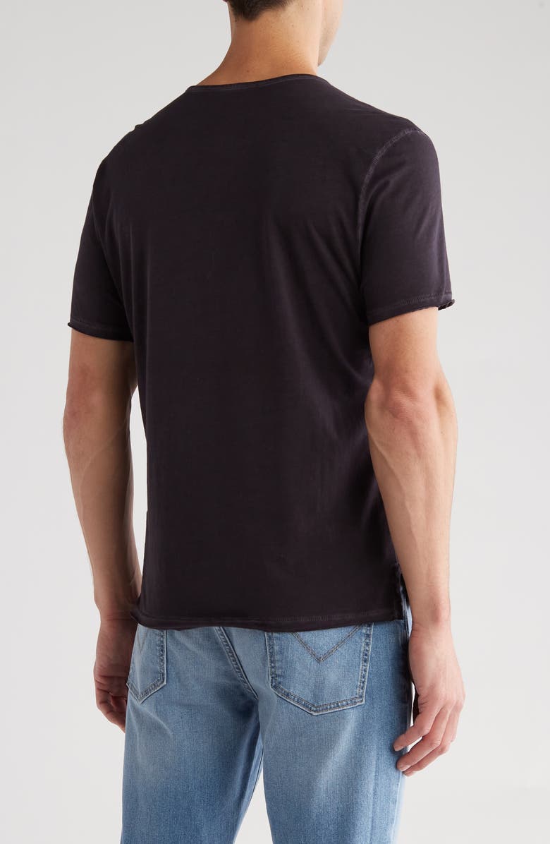 John Varvatos Sublime Wash Cotton Henley, Alternate, color, Black