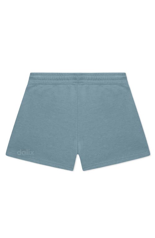 Dalix Womens Butterfly Midweight Washed Fleece Shorts In Blue