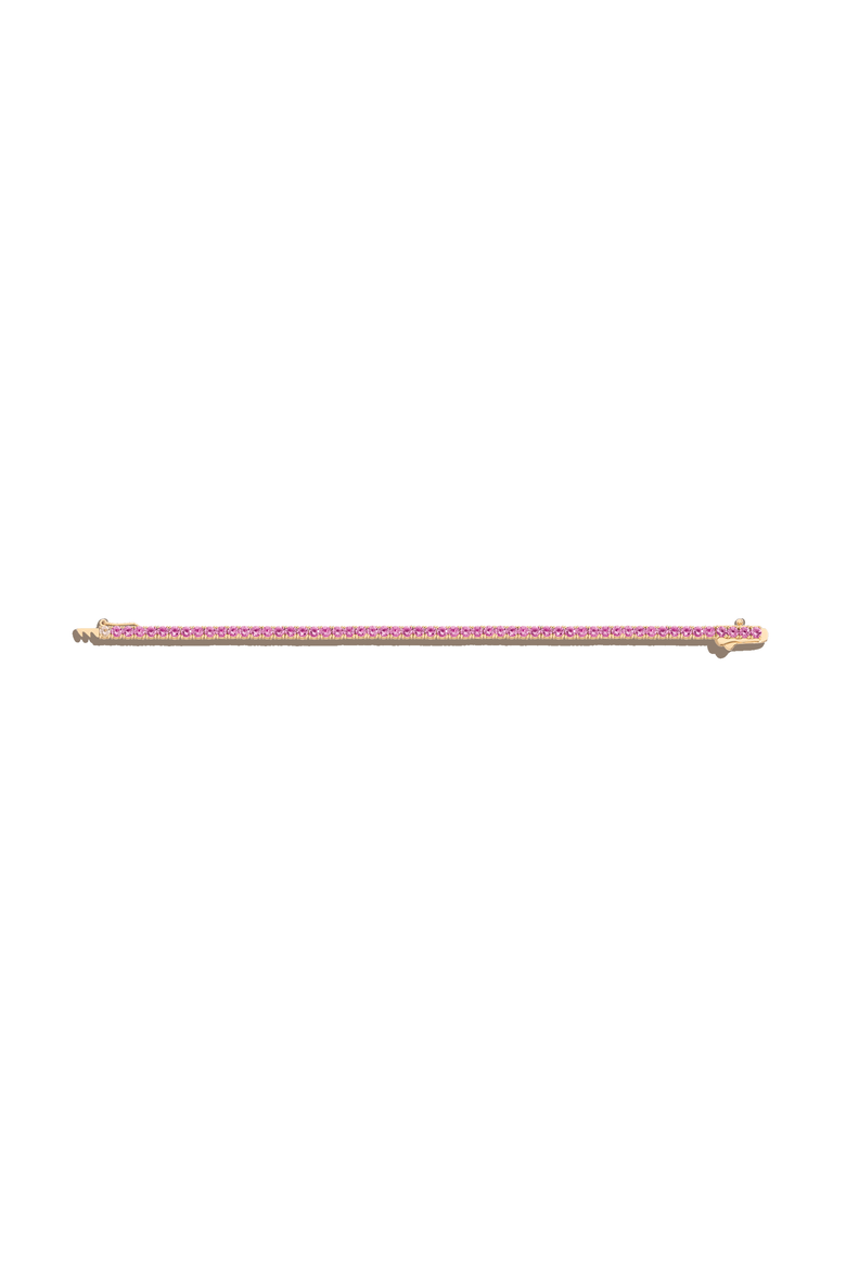 Lab Grown Pink Sapphire Tennis Bracelet, Alternate, color, Yellow Gold Vermeil