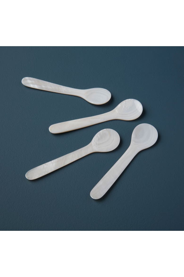 Large Shell Spoons, Set of 4, Alternate, color, Mother of Pearl