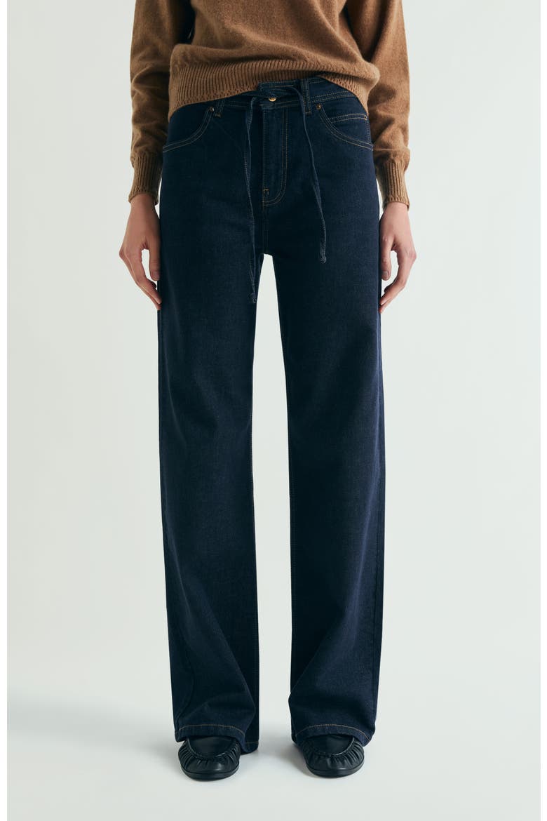 Jeans Waist Lace Detail, Main, color, Indigo