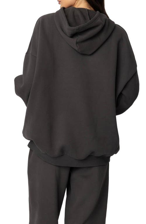 Edikted Barcelona Oversize Graphic Hoodie In Dark-gray
