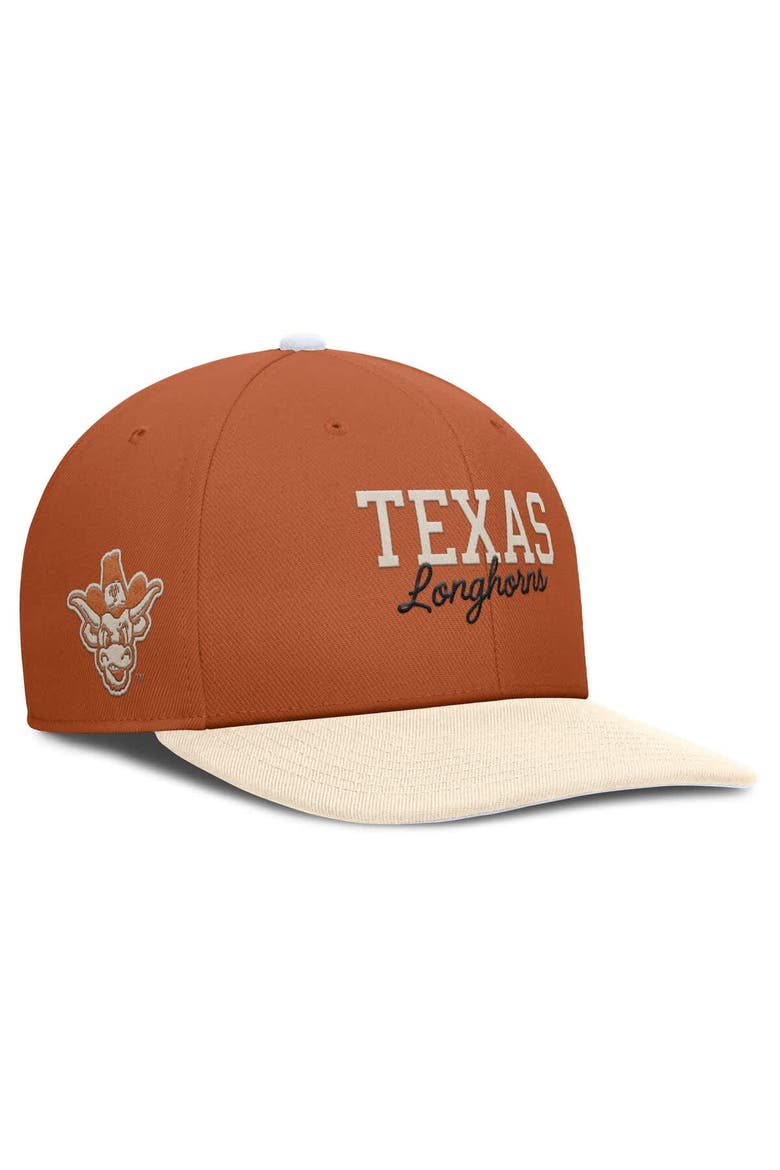 Men's Nike Texas Orange/Cream Texas Longhorns Pro Legacy Script Snapback Hat, Main, color, Burnt Orange