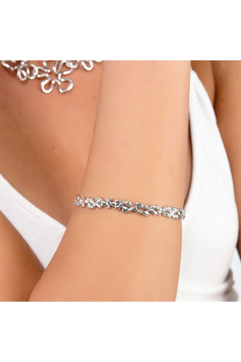 Thin Splash Bangle, Alternate, color, Silver
