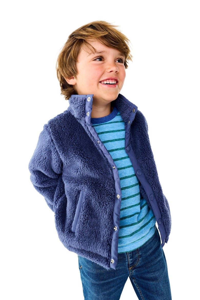 Kids Teddy Fleece Jacket, Alternate, color, Sunwashed Navy