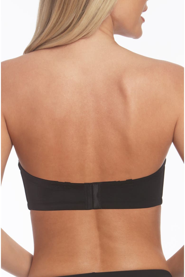 Bella Strapless Seamless Hidden Underwire Convertible Bandeau Bra with Clear & Matching Straps, Alternate, color, Black
