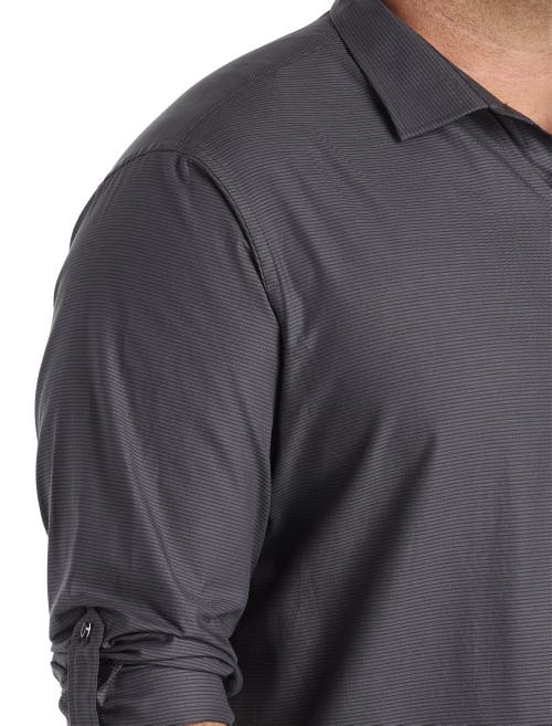 Synrgy By Dxl Big & Tall Textured Sport Shirt In Grey